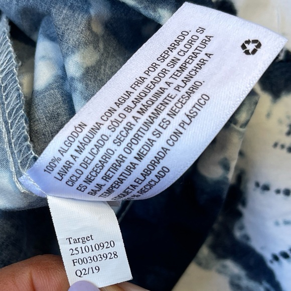 Thakoon x Target Shibori Print Elbow Sleeve Mini Blue White Shirtdress - XS - Picture 11 of 12